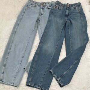 We The Free Light and Dark Blue Flare Jeans